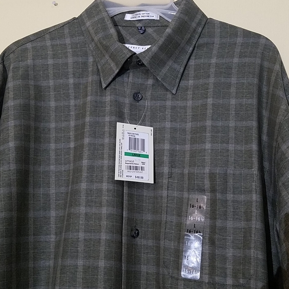 2/$35 NWT Geoffrey Beene Plaid Dress Shirt L - Picture 3 of 12